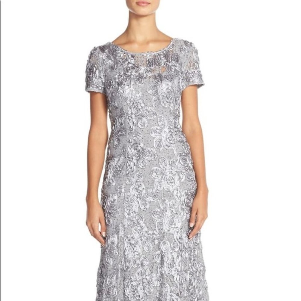 Embellished Lace A-Line Gown